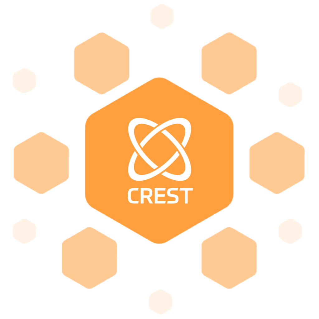 Crest penetration testing logo on orange graphic