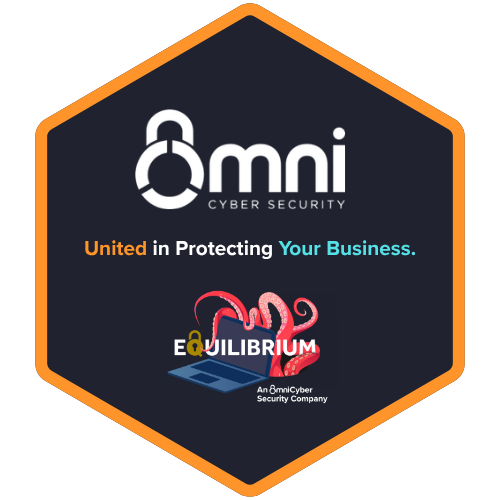 An image with two company logos for OmniCyber and Equilibrium